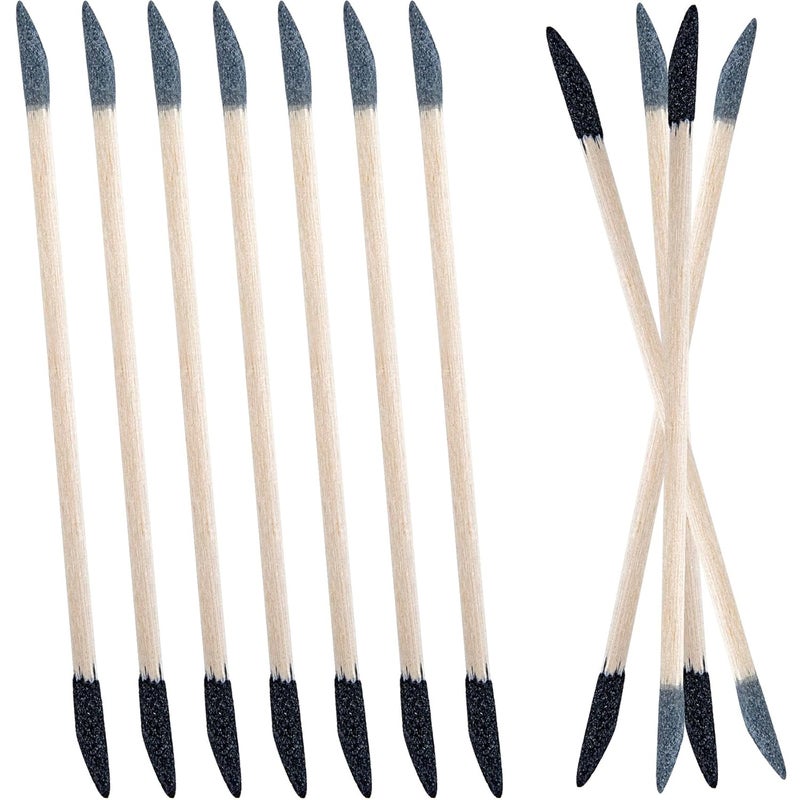 ANCIRS 10 Pcs Sanding Sticks, 5.5in Double End Matchsticks Sanding Twigs, 150/280 Grit Fine Detailing Polishing Stick, Flexible Sanding Tools for Plastic Models, Tight Spaces (Black&Gray) - Image 1